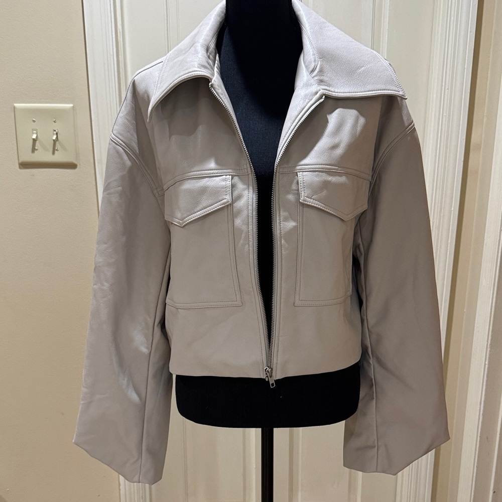 ASTR The Label Beige Leather Jacket